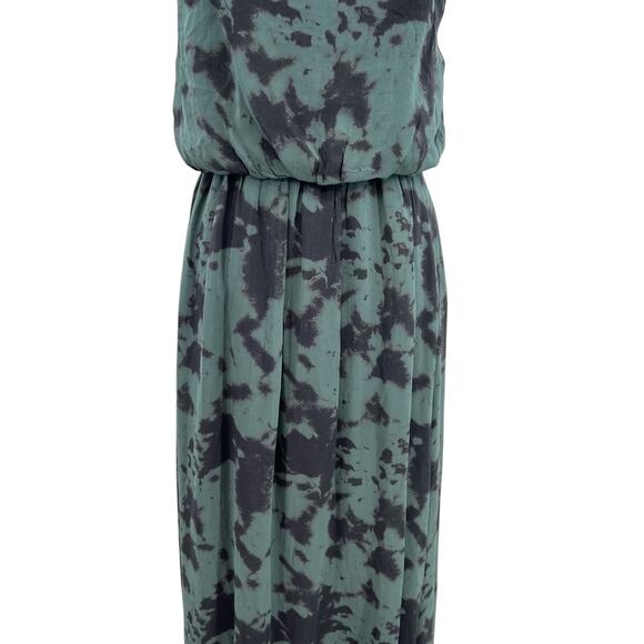 Zara Maxi Dress Tie Dye Printed Chiffon Beaded Straps‎ Green Size Small - Picture 6 of 16